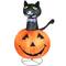 36&#x22; Pre-Lit Black Cat In Pumpkin Halloween Outdoor Decoration
